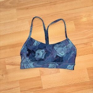 Lululemon Blue Sports Bra with Floral Design